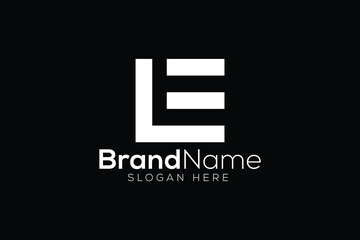 Letter L E logo design template