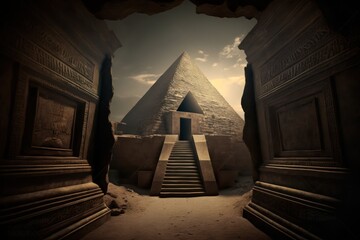 Egyptian mythology - pyramids - Generative AI