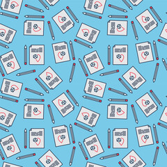 Sugar in Blood Test vector Diabetes Analysis blue seamless pattern