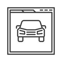 Web page with Car Hire vector Online Rental concept outline icon
