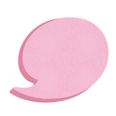 Watercolor pink speech bubble.	
