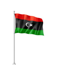 Libyan flag isolated on white