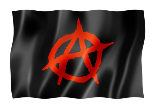 Anarchy flag isolated on white