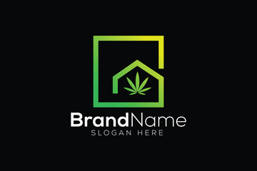 Minimalist letter G cannabis eco home icon logo design template