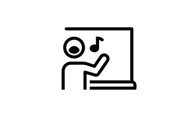 singing vector icon entertainment performance outline style black and white background 