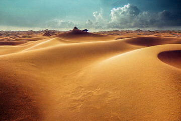 Fototapeta na wymiar sand dunes in the desert, Generative AI Art Illustration