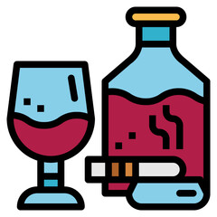 drink filled outline icon style