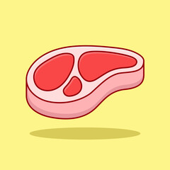 Free vector meat food cartoon vector icon illustration food icon concept isolated 