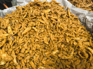 Fried meat fish at traditional market