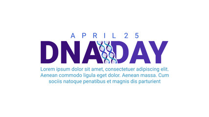 dna day text design for banner template