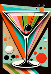 Pop Art Deco Martini created with Generative AI Technology - 578245125