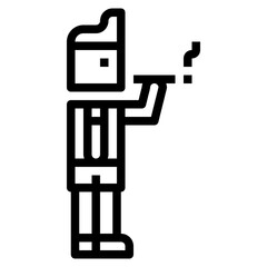 smoking line icon style