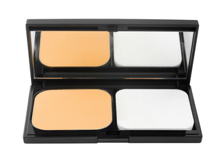 The Make-up face powder isolated on white background, Save clippingpath.