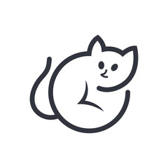 Cat logo illustration icon