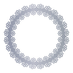 銀色風の線だけの円形レースのフレーム素材