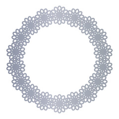 銀色風の線だけの円形レースのフレーム素材
