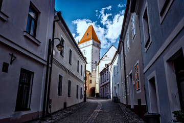 Fototapeta na wymiar Old street in European town