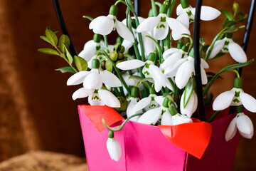Snowflakes bouquet of flowers in composition