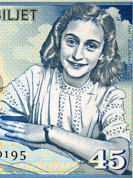 Anne Frank a portrait from money