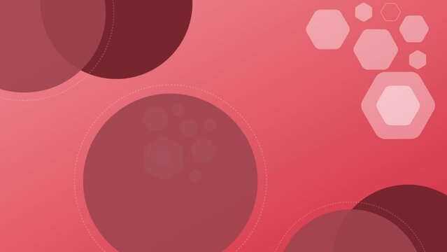 Animate graphic abstract elements on a red background
