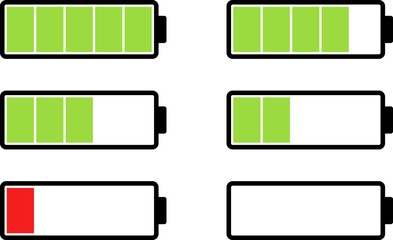 いろいろなバッテリー残量のアイコンセット