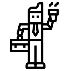businessman line icon style