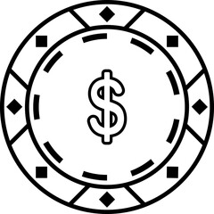  Casino Chips Outline