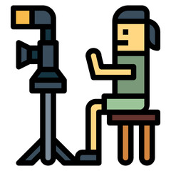 photographer filled outline icon style