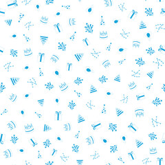 Happy birthday freehand drawings saeamless pattern background.