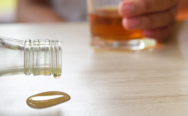 Alcohol and depression relation concept.alcohol  and depression are closely linked, as alcohol is a...