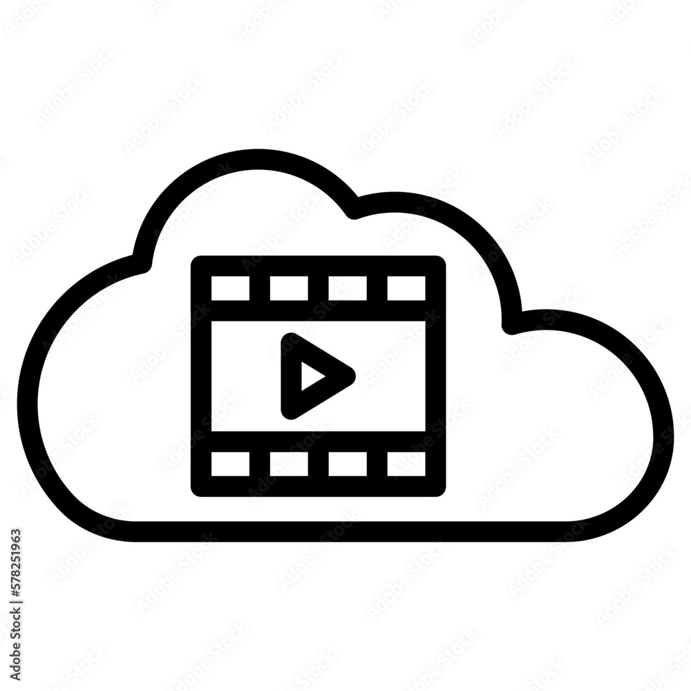 Poster video player cloud computing icon