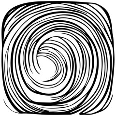 Abstract tree rings. Png concept for background. Thin black lines on white.