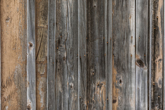 old cabin wood details of weathered siding