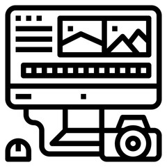 monitor line icon style