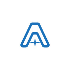 star icon in a logo blue color a icon