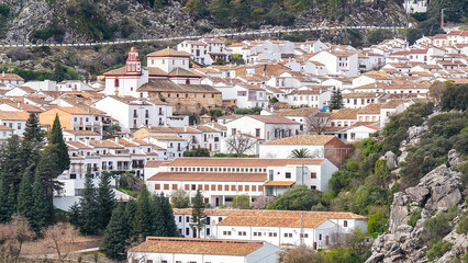 View of the white town of Grazalema (Cádiz, Andalusia, Spain) © max8xam