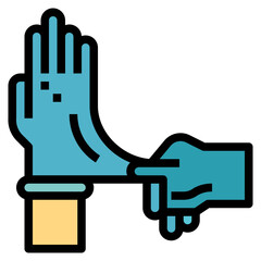 surgical gloves filled outline icon style