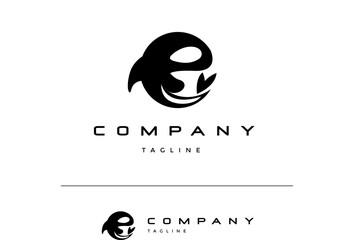 Orca Killer Whale Marine Sea Ocean Mammal Logo Design Vector Template for Brand Business Company