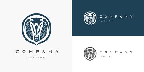 Head of Cobra Snake Logo Design Vector Template for Brand Business Company