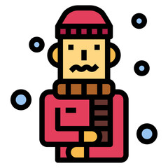 cold filled outline icon style
