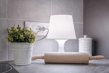 lamp on the kitchen table