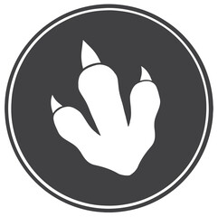 Dinosaur Paw Print Circle Banner Design. Hand Drawn Illustration Isolated On Transparent Background