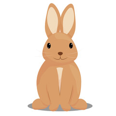 cartoon cute brown rabbit. vector illustration.