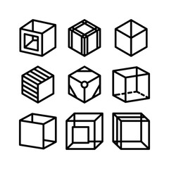 cube icon or logo isolated sign symbol vector illustration - high quality black style vector icons

