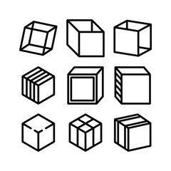 cube icon or logo isolated sign symbol vector illustration - high quality black style vector icons
