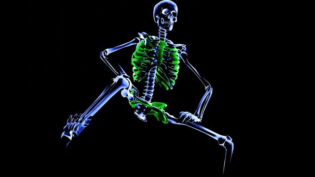 Skeleton dancing - green - gravity .