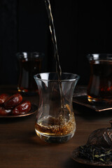Concept of traditional turkish brewed hot drink