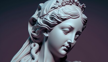 white female face sculpture generative AI