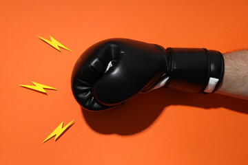 Concept of boxing and sport lifestyle with boxing gloves