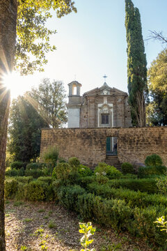 Italy, Lazio, Sutri, Entrance of Chiesa di Santa Maria del Monte church